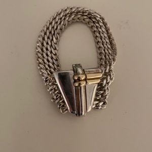 Gucci sterling silver  bracelet vintage slide closure Art Deco look